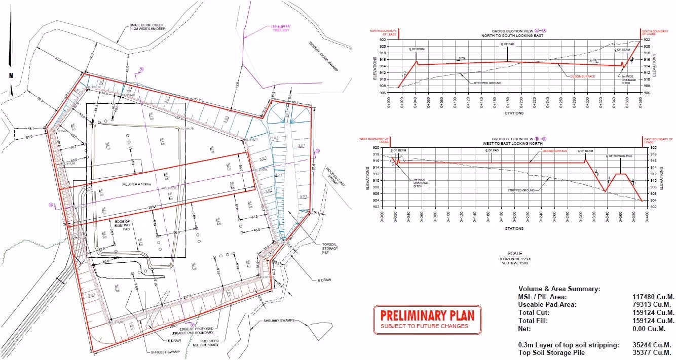 Grande Prairie Wellsite – Civil Earthworks & Pad Design - View 1