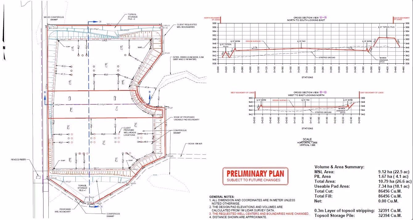 Grande Prairie Wellsite – Civil Earthworks & Pad Design - View 2