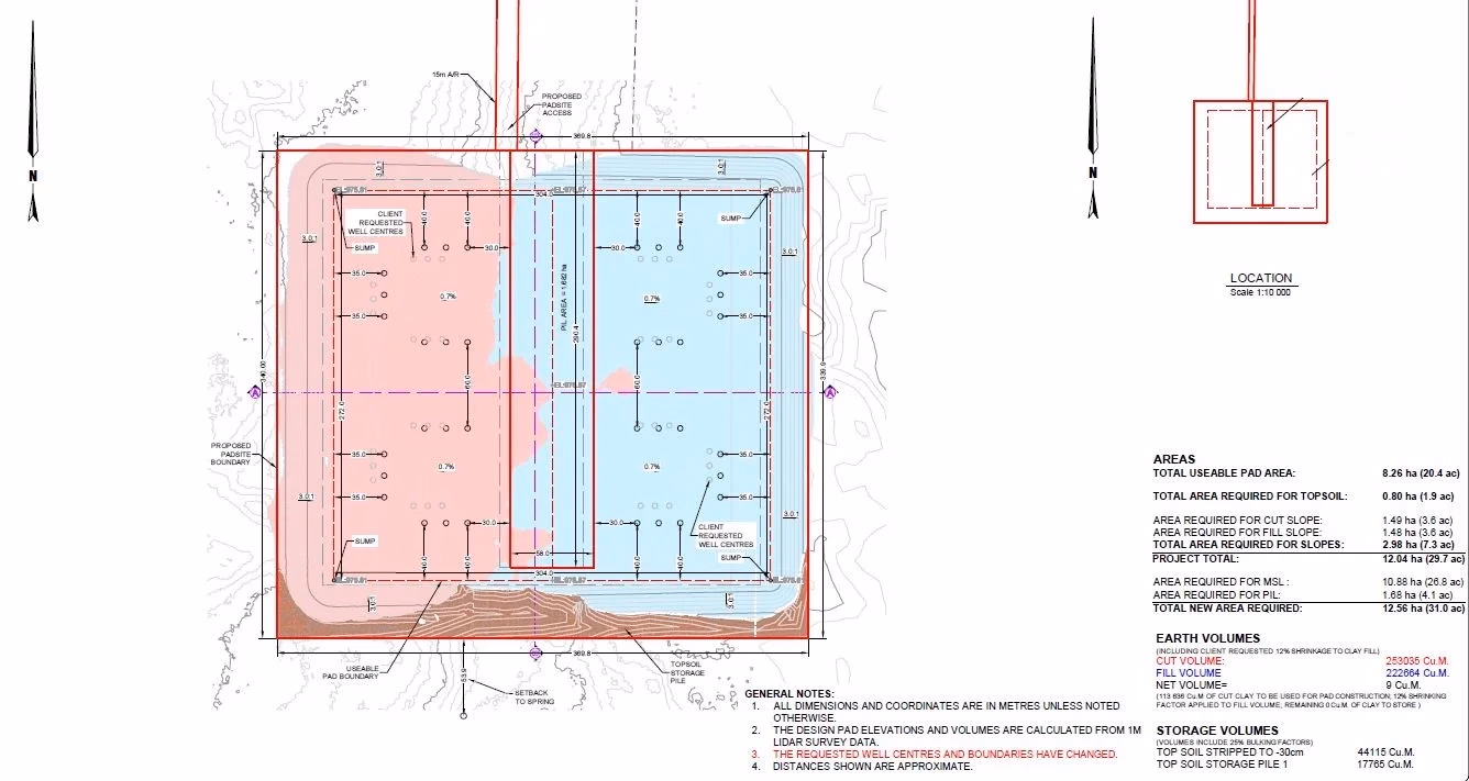 Grande Prairie Wellsite – Civil Earthworks & Pad Design - View 3